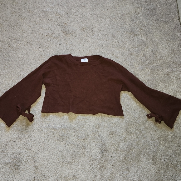 WILFRED Rust Coloured Marino Wool Crop Sweater, Size S, EUC - Picture 5 of 7